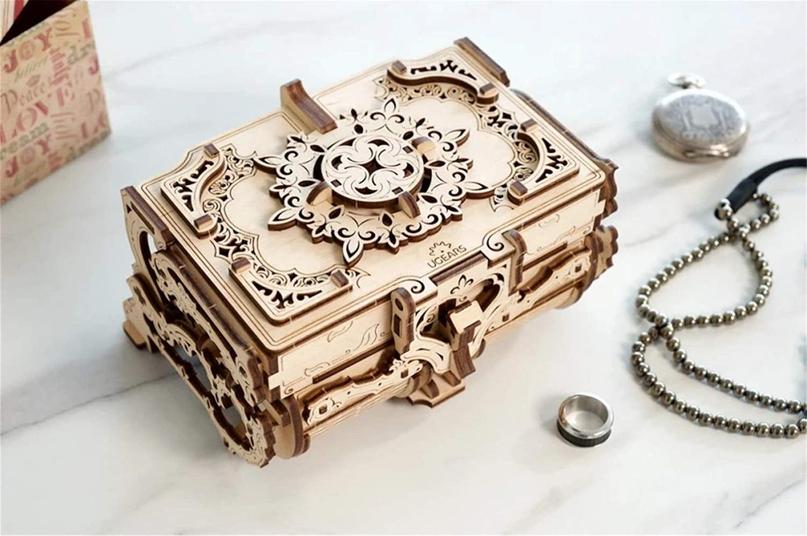 3D Wooden Puzzle Box3D Puzzle Antique Wooden Box Adult and Etsy