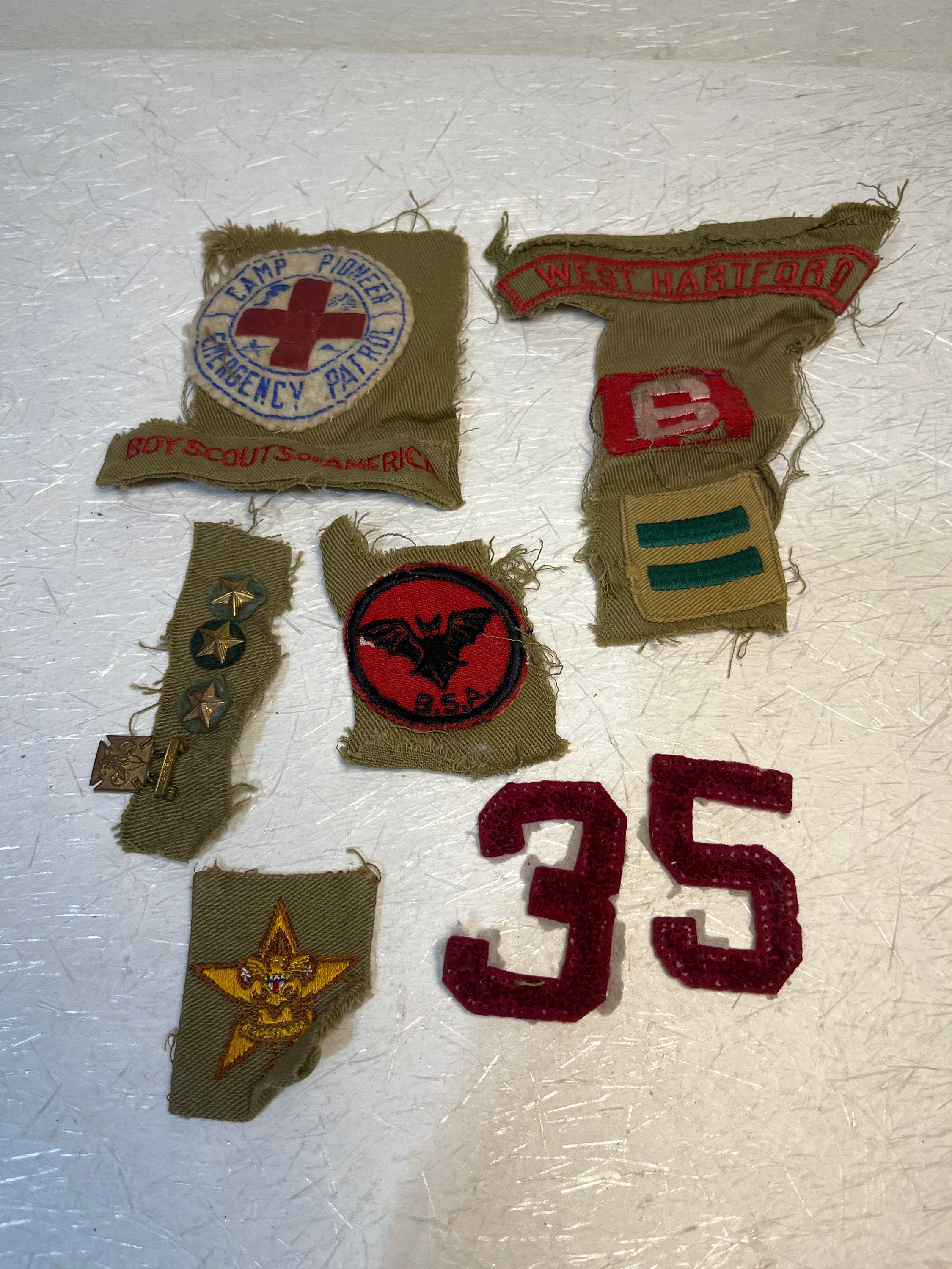 Tan Sew-on VELCRO® Brand Set for Attaching Patches to Scouts BSA Shirts 