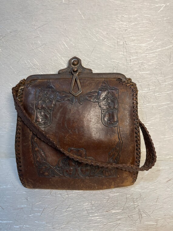 Antique, leather, art, deco, purse, handbag