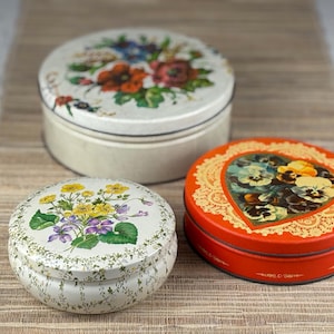 Vintage Floral Decorative Storage Tins