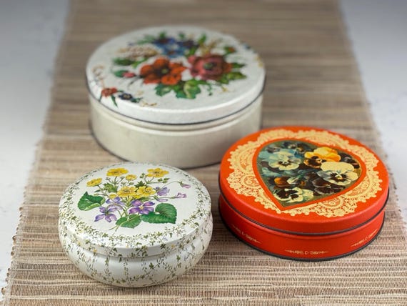 Vintage Floral Decorative Storage Tins