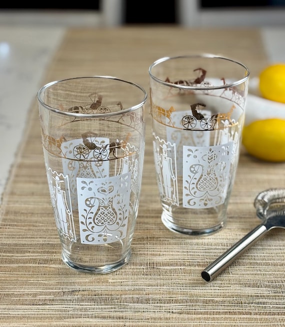Anchor Hocking Amish Butter Print Cocktail Shakers