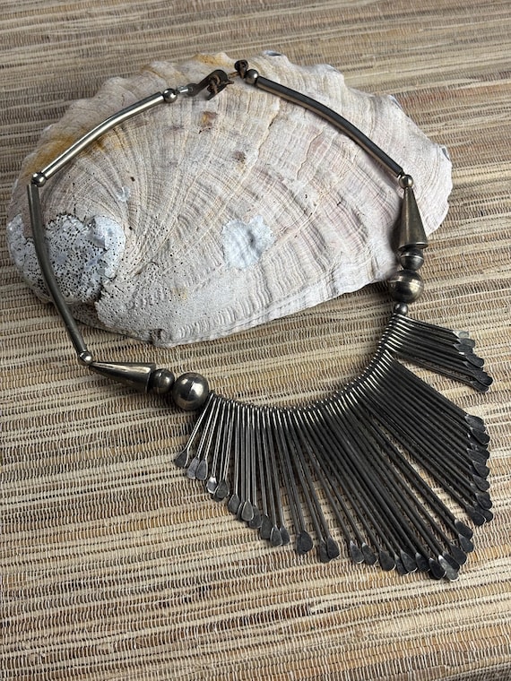 Tribal Silver plate on Copper and Brass Beaded Necklace