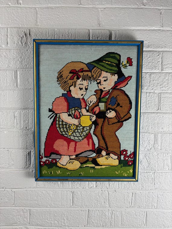 Hummel Needlepoint Framed Artwork