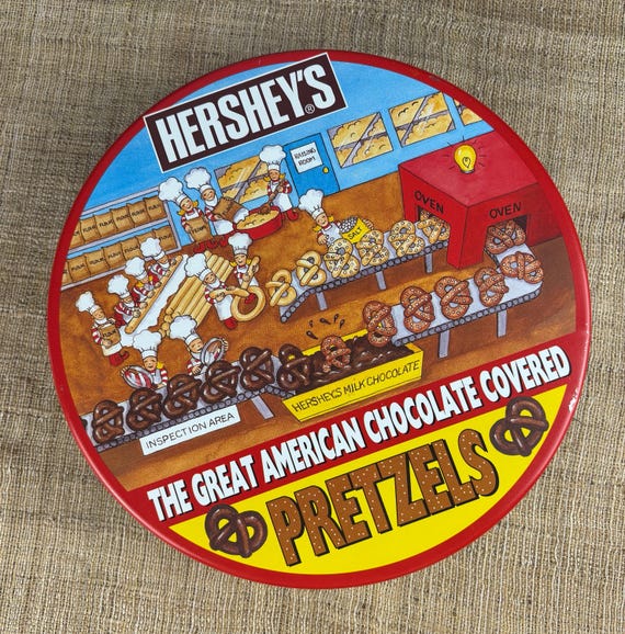 Vintage Hersheys Chocolate Covered Pretzel Tin
