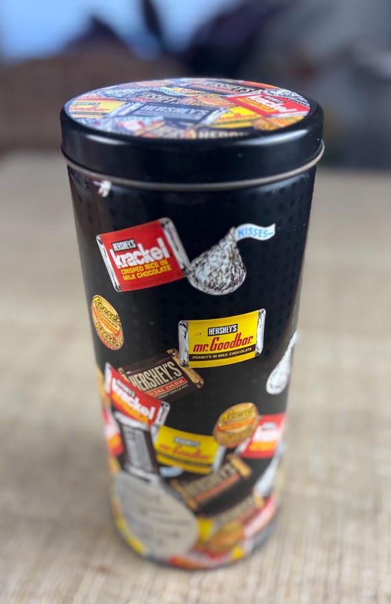 Vintage Hershey’s Miniatures Cylinder Tin (contains no candy)