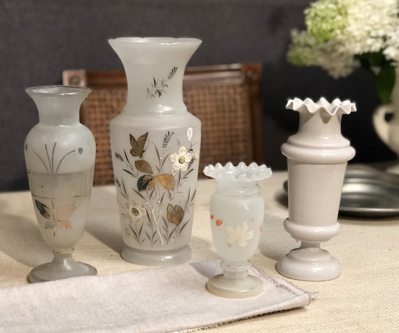 19th Century Bristol Glass Vasses