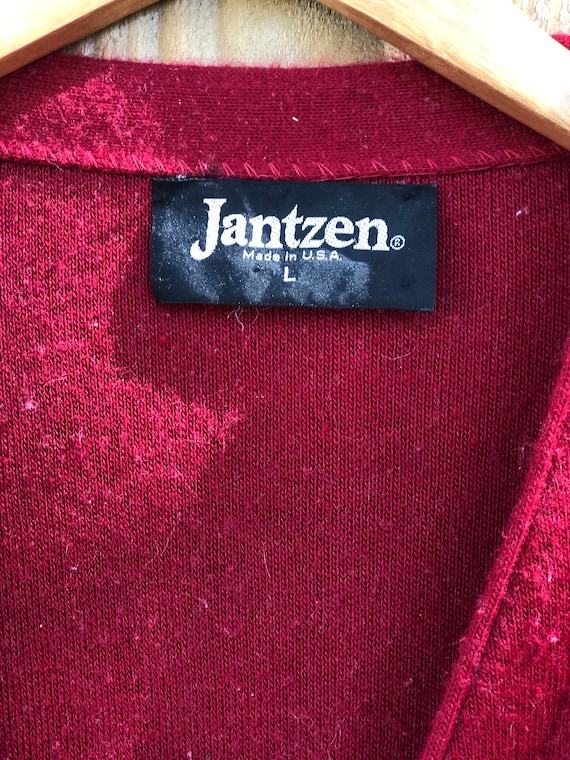 Jantzen Red Acrylic Cardigan Sweater Large - image 3