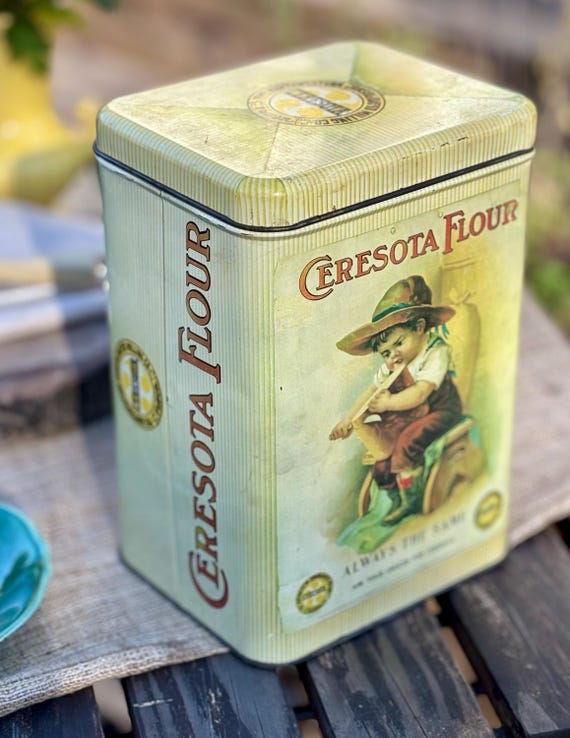 Vintage Ceresota Flour Canister Collectible Tin.