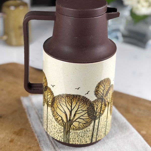 Coffee Carafe Thermos with Tree Pattern