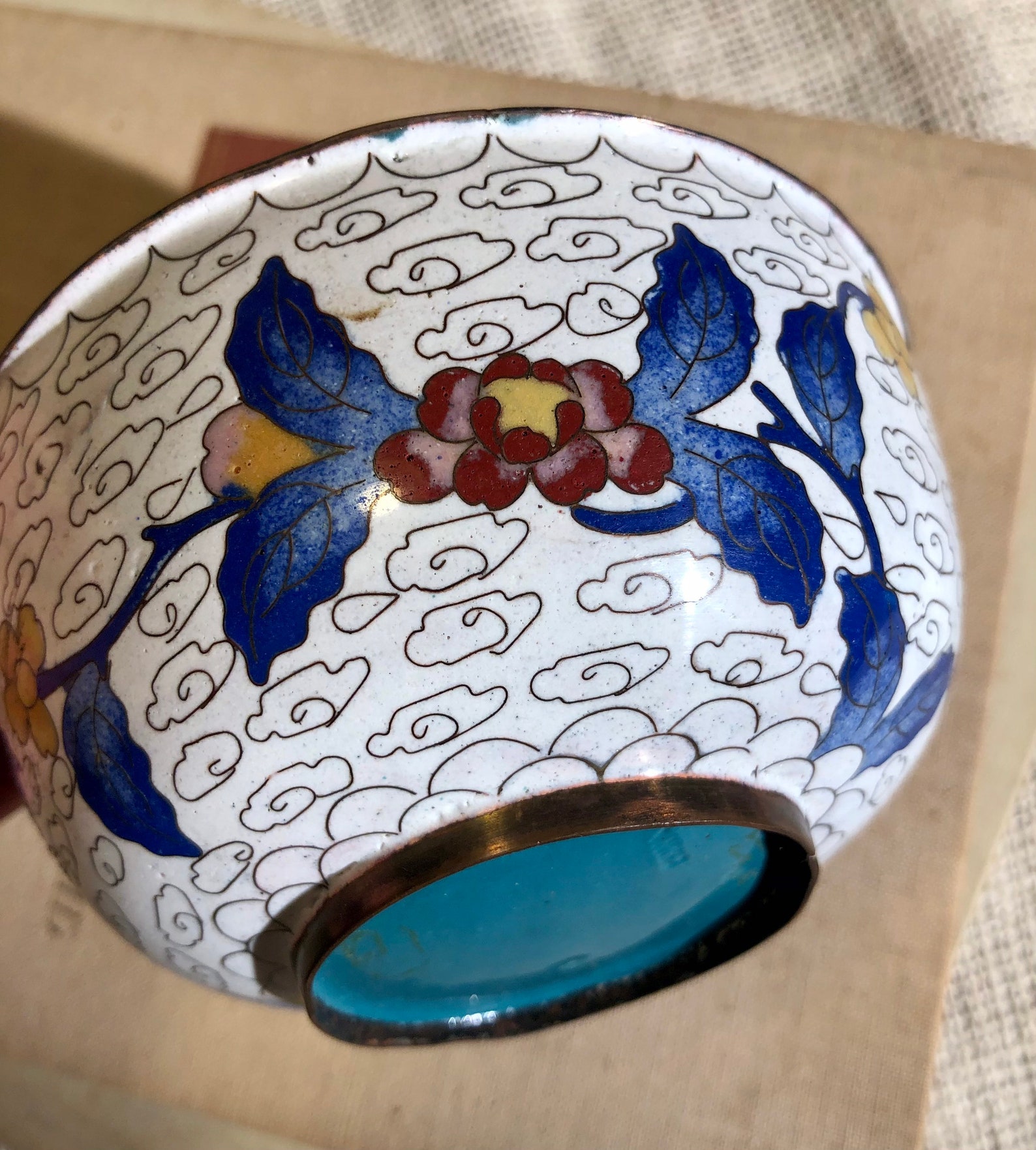 Vintage Enamel Copper Finger Bowl Made in China Etsy