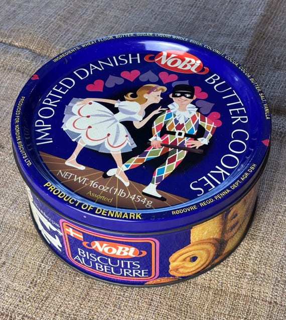 Vintage Collectible NoBi Imported Danish Butter Cookies Tin (no cookies)