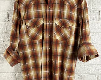 Pendleton Frontier Plaid Cotton Poly Snap Up Western Shirt