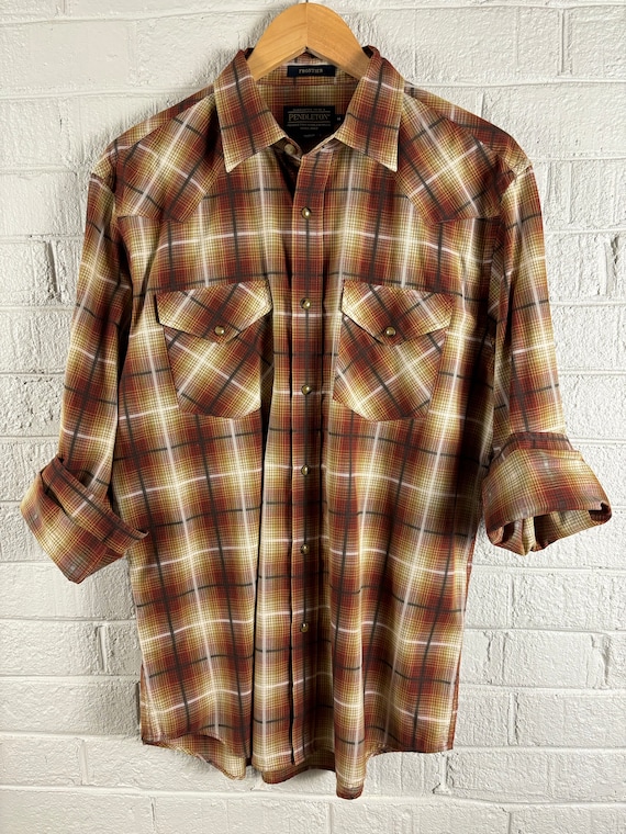 Pendleton Frontier Plaid Cotton Poly Snap Up Western Shirt