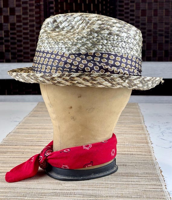 Harvard Custom Tailored Woven Fedora size 7.1/8 22” inches