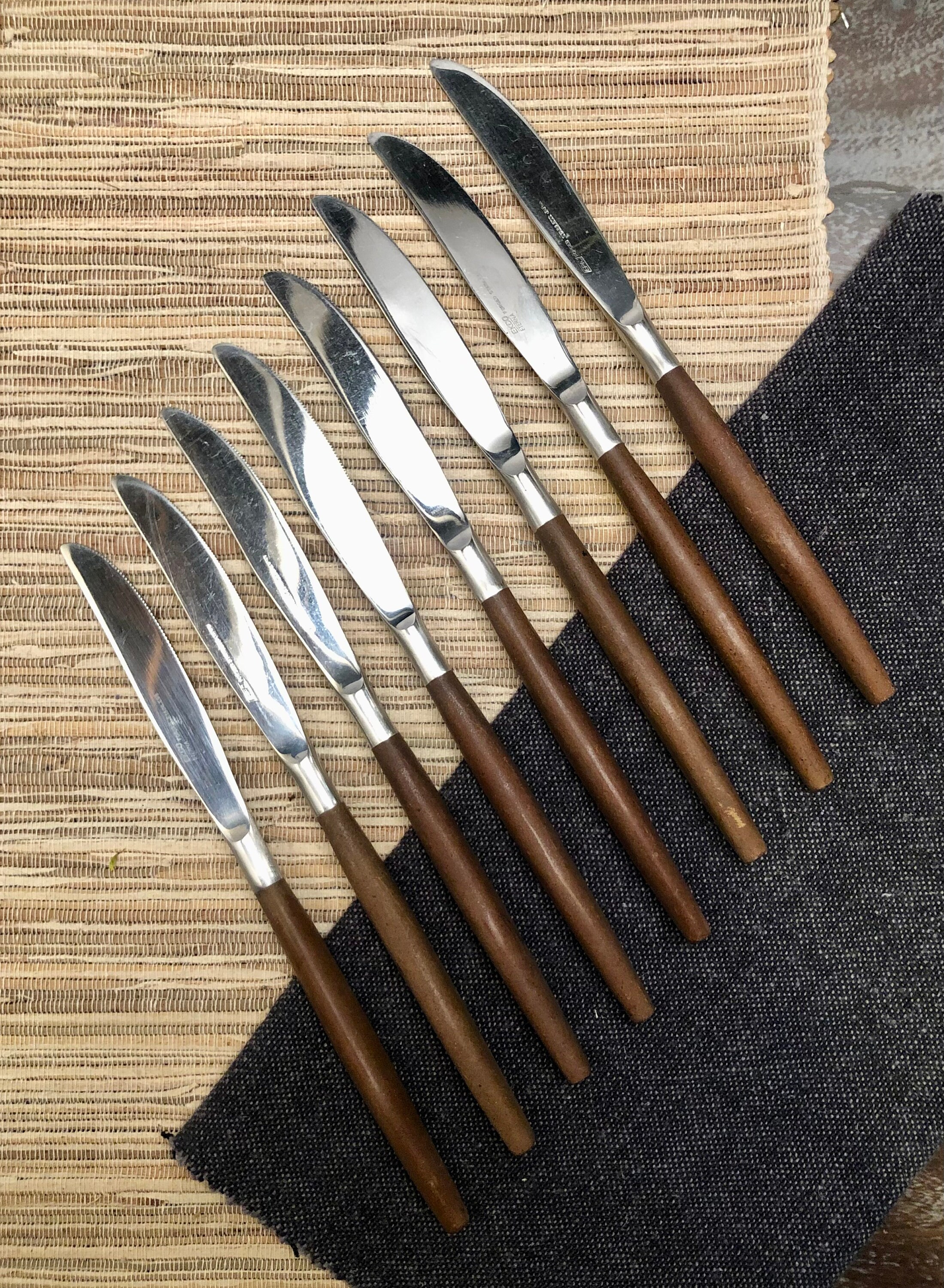 Epic Stainless Steel and Faux Wood Handle Table Knife Etsy