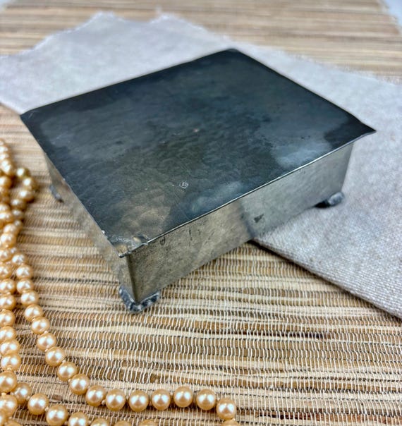 Denmark Hammered Pewter Trinket Box with Wood Lining