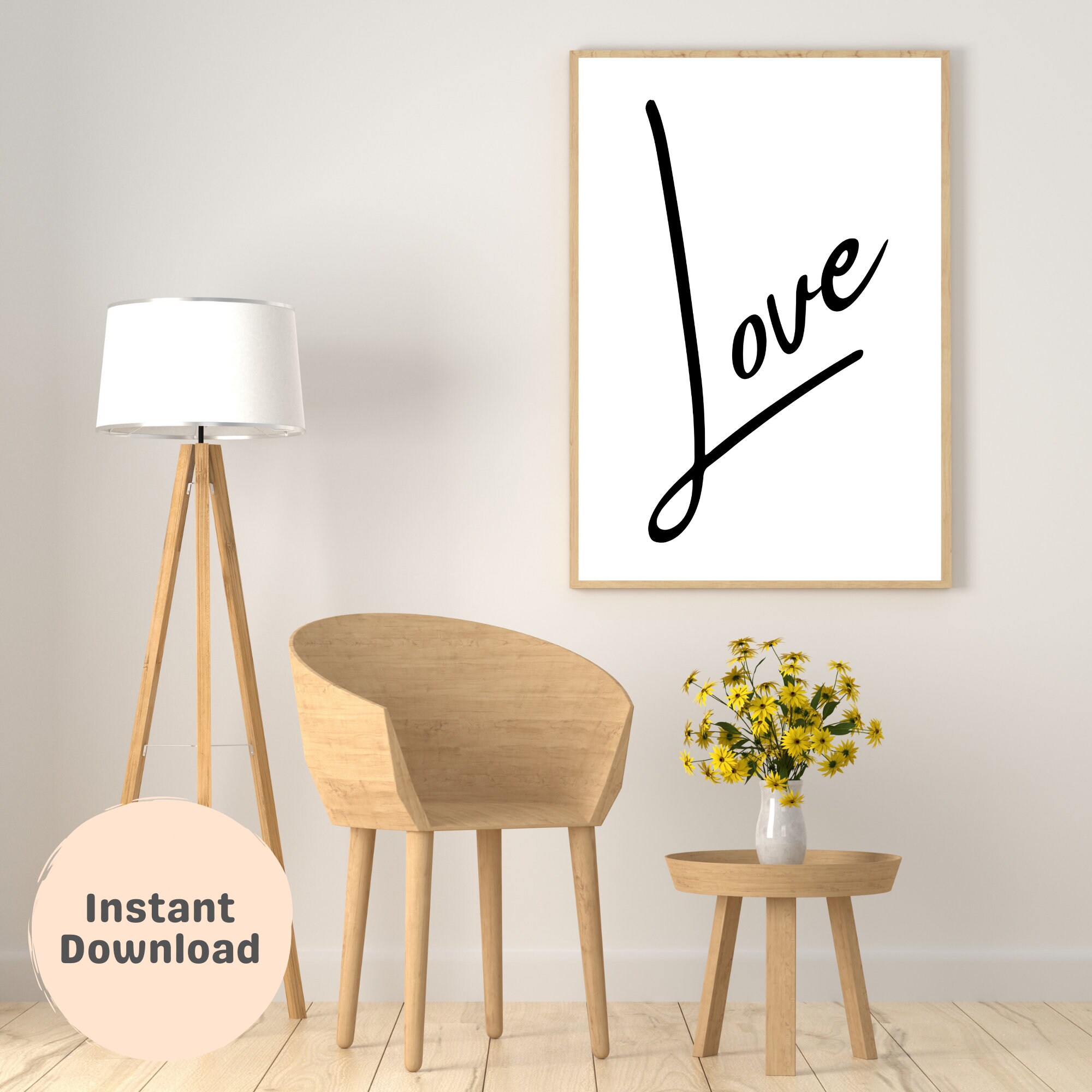 Love Printable Wall Art Romantic Decor Typography Wall Art Etsy