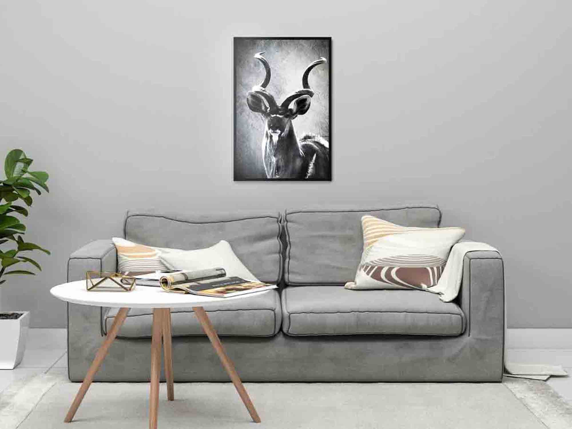 Kudu Black and White Framed Poster. African Animal Art for - Etsy
