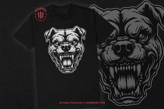 10 Bundle Dark Art Vicious Angry Pitbull Dog Head Black and