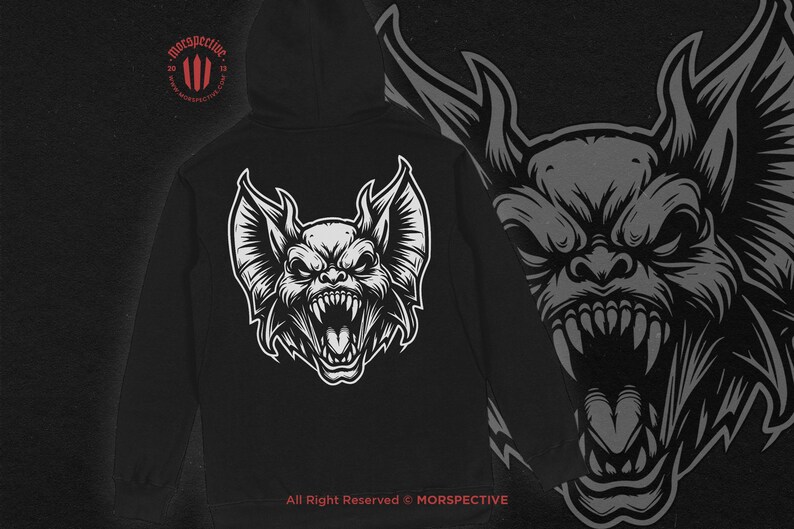 10 Bundle Dark Art Angry Beast Bat Head Black and White Illustration ...