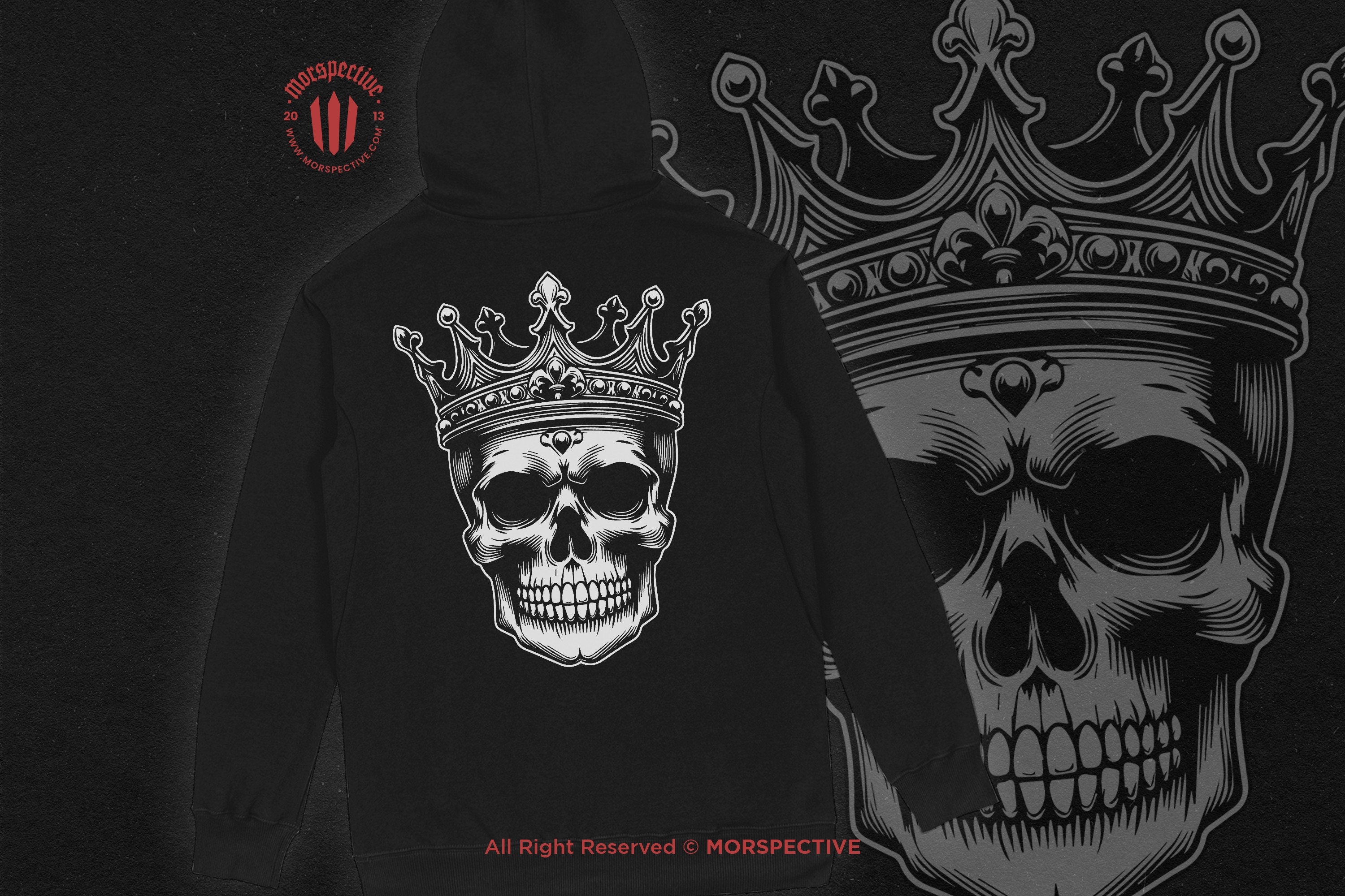 10 Bundle Dark Art Skull Head King Crown Black and White Illustration ...