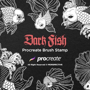 15 Dark Gold fish, Koi fish, Betta fish Japanese Oriental Art Tattoo Artworks | Tattoo Stamps | Procreate Brush Stamp | Brushes Digital iPad