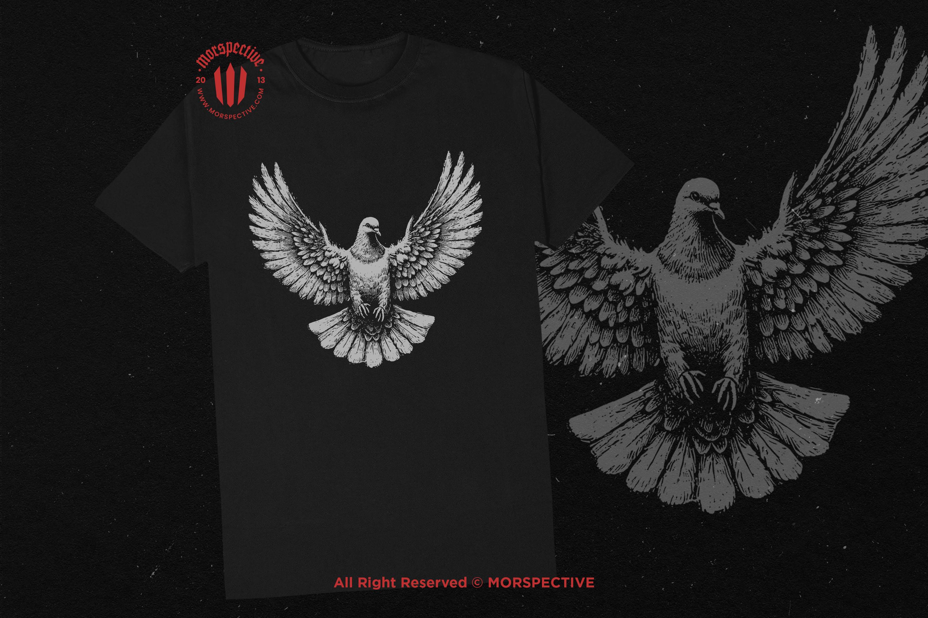 10 Bundle Dark Art Dove Standing on Skull Gothic Horror Pigeon Bird ...