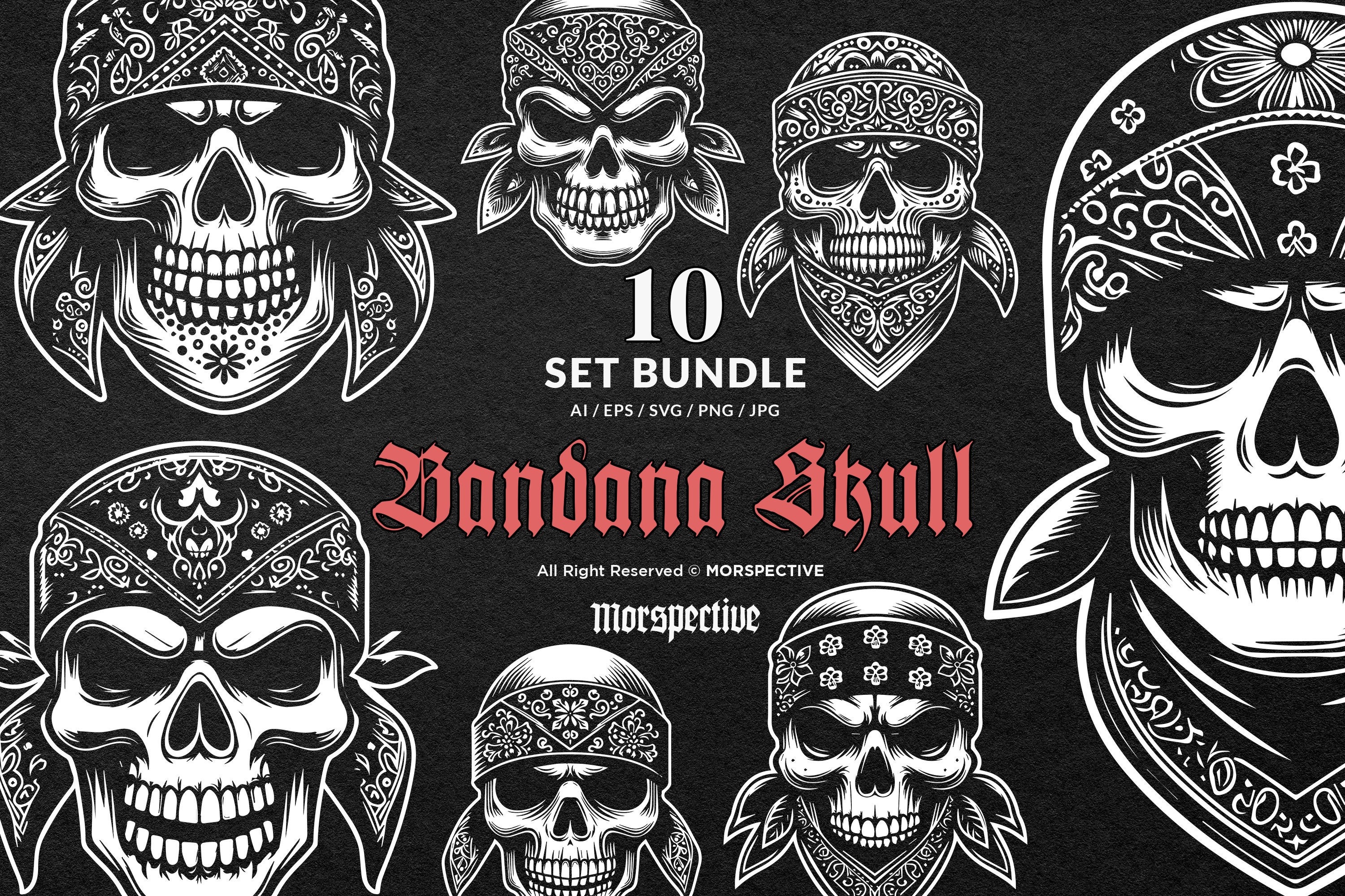TENDERLOIN BANDANA SKULL ボルネオスカル バンダナ 10 バンドル ダーク アート バンダナ スカル ヘッド スレイヤー