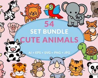 Cartoon Wild Animals - Etsy New Zealand Cartoon Wild Animals - Etsy New Zealand