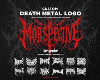 Custom Logo Black Metal Font Style letter for metal and underground black metal, heavy metal, death metal, hardcore, rock, custom clothing