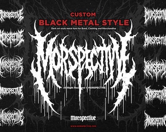 Custom Logo Death Metal Font Style letter for metal and underground brutal metal, heavy metal, death metal, grind core, apparel logo