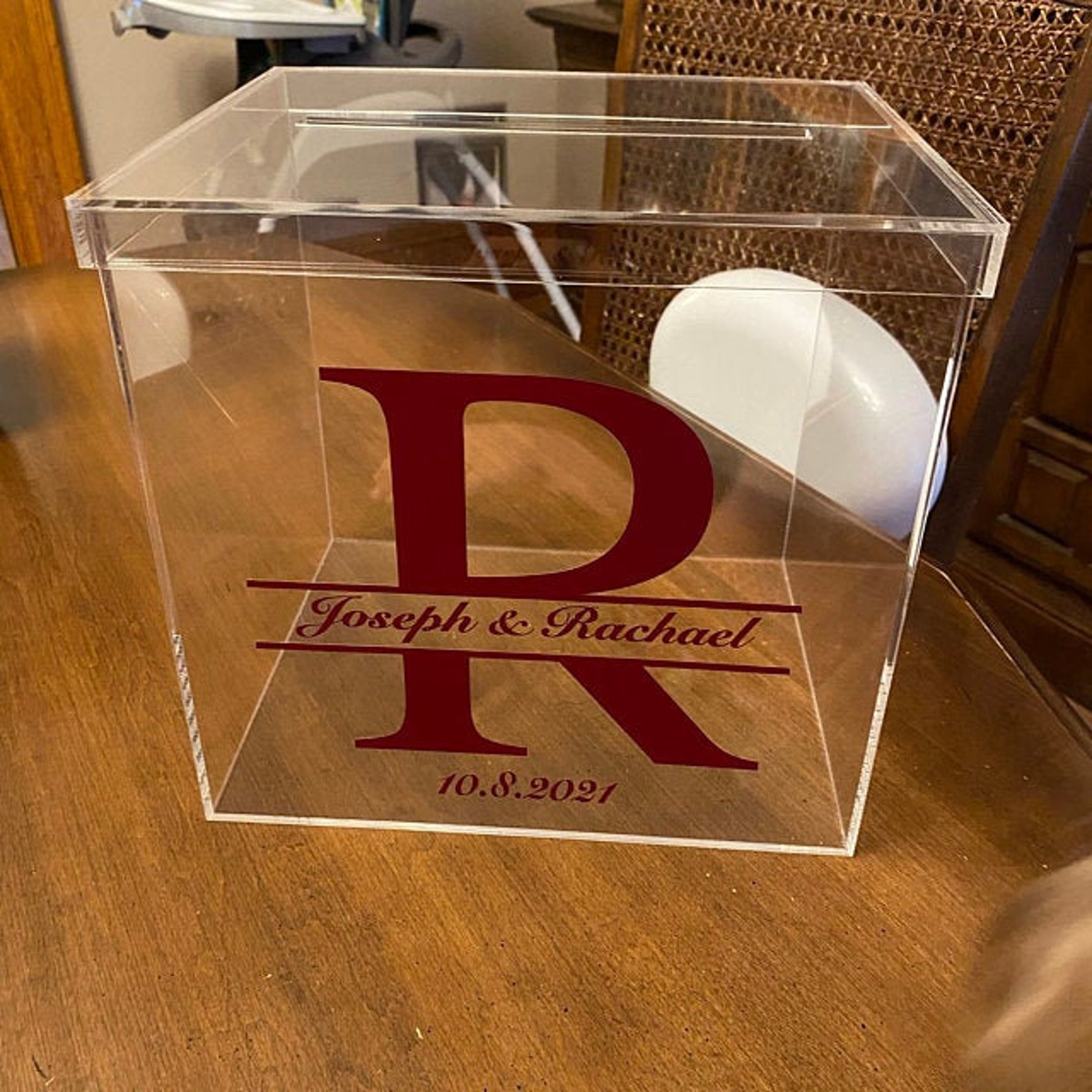 Personalized Acrylic Card Box Personalized Wedding Card Box Etsy