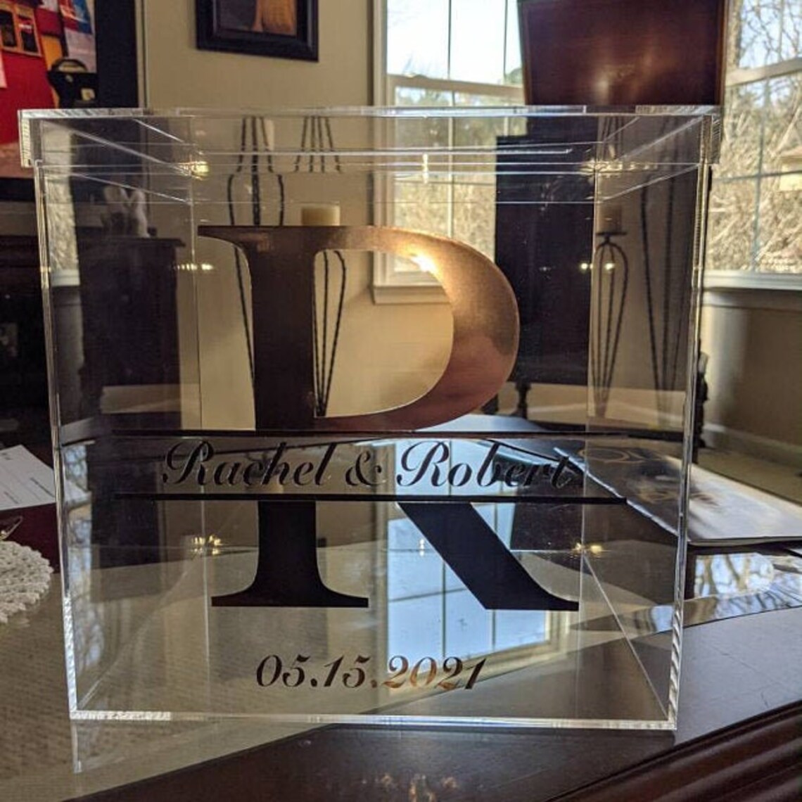 Personalized Acrylic Card Box Personalized Wedding Card Box Etsy