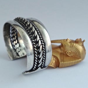 EGYPTIAN CLASSIC CUFF *** wonderful old braided silver Bedouin bracelet, Sinai, Palestine: timeless, ethnic jewelry, handmade, unisex, boho