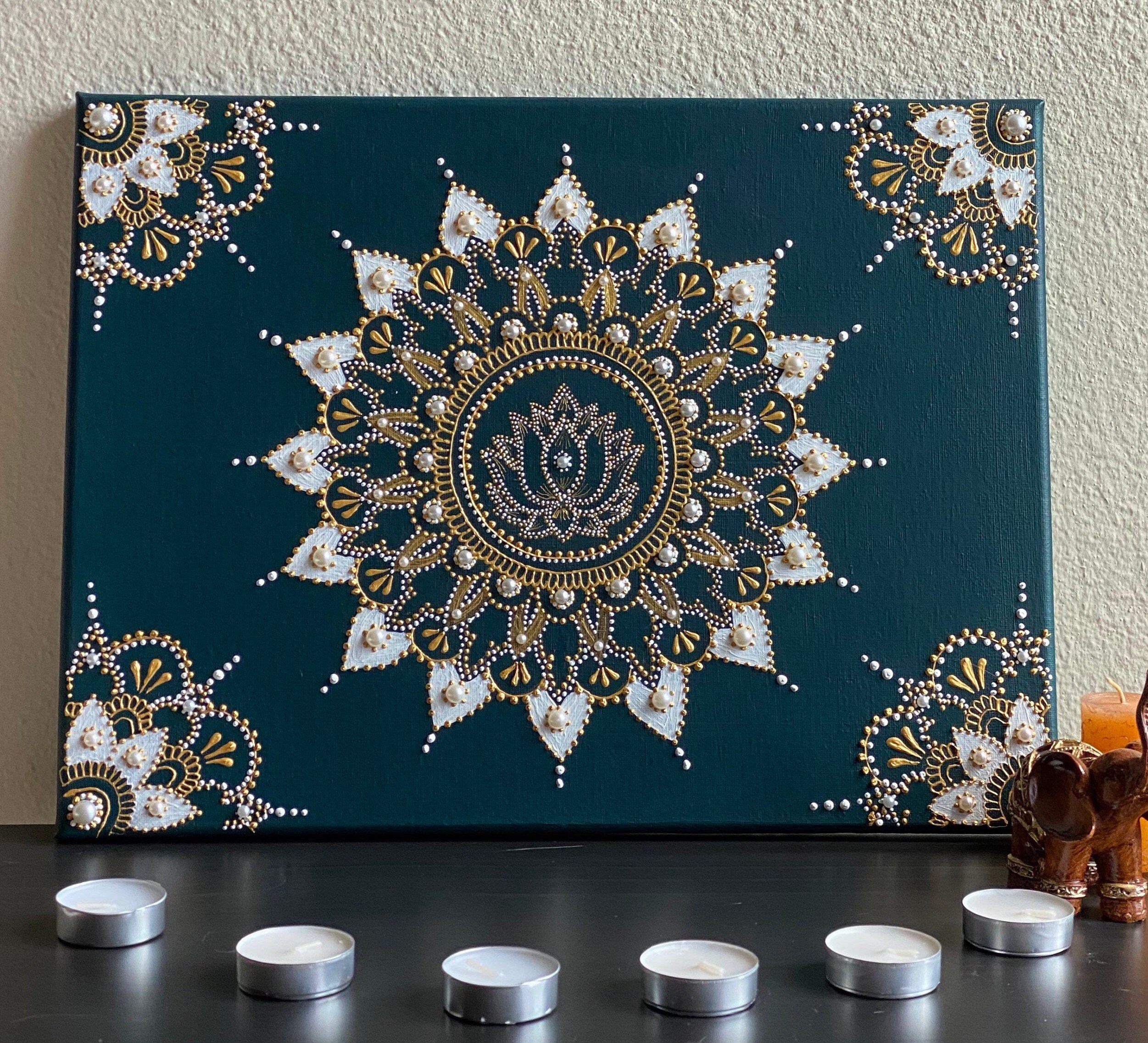 Mandala, Mandala Painting, Mandala Art, Canvas, Acrylic Paint, Home ...