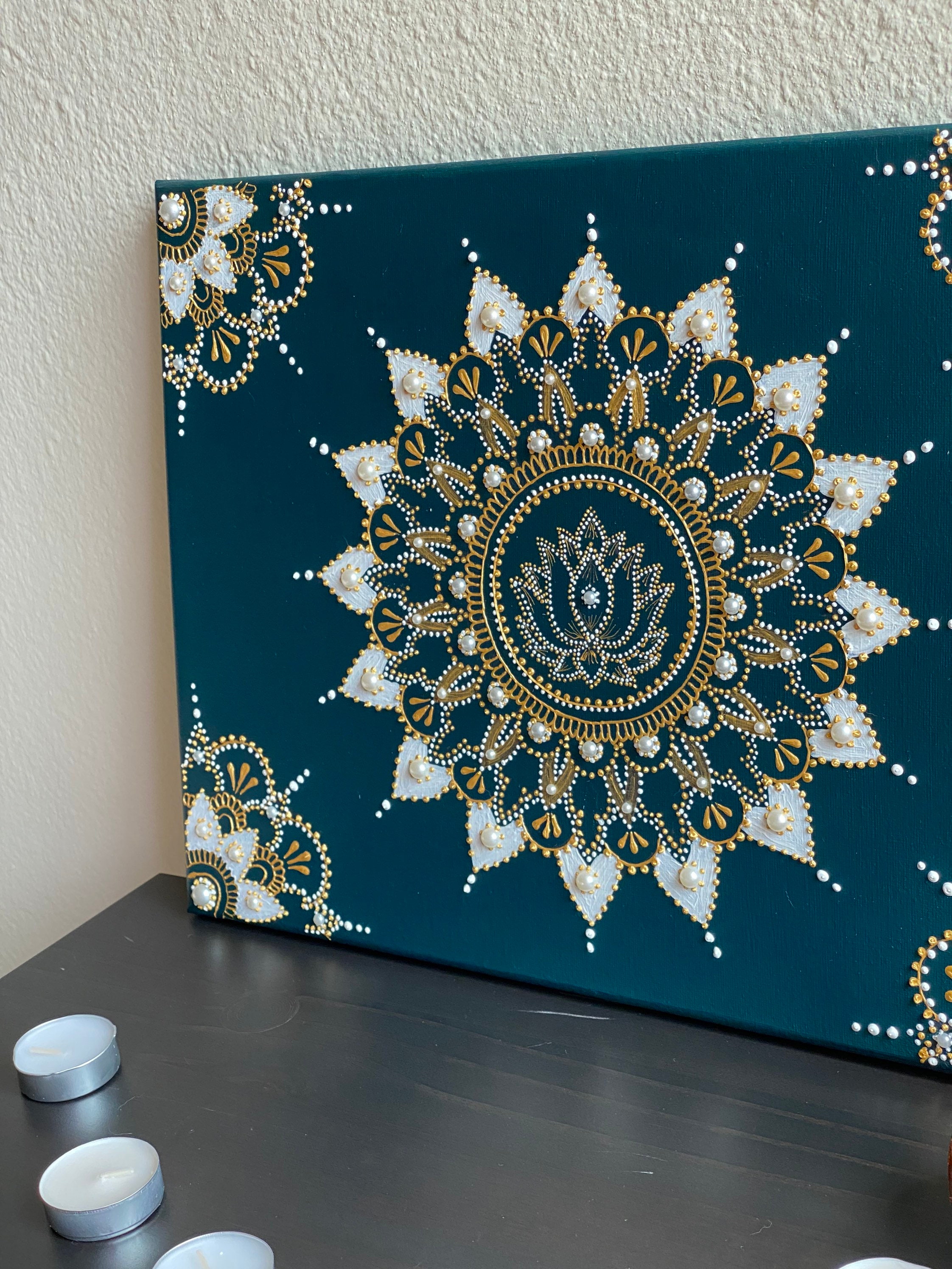 Mandala, Mandala Painting, Mandala Art, Canvas, Acrylic Paint, Home ...
