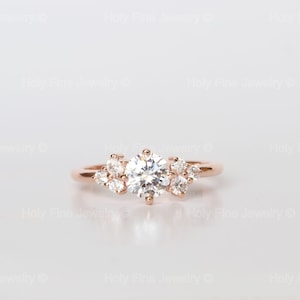 Natural Moissanite Engagement Cluster ringCluster ring Alternate Diamond ring Stacking Diamond ring Moissanite stacking Diamond Cluster Ring