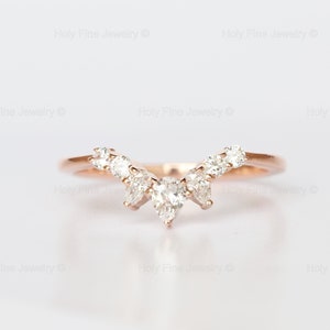 Natural Moissanite Diamond  Art Deco Band Round Diamond Vintage  Stackable 925 Sterling Silver Wedding Band Engagement Bridal Stacking