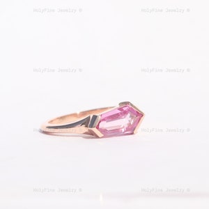 Einzigartiger rosa Saphir-Verlobungsring, Saphir-Verlobungsring für Frauen, September Geburtsstein, Jahrestag Geburtstagsgeschenk