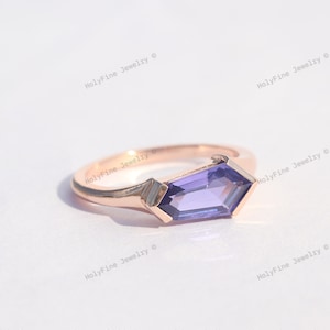 Vintage Shield cut Tanzanite engagement Ring, Lavender Blue Tanzanite, Promise Ring For Women, December Birthstone, Anniversary Gift For Her