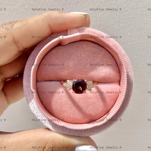 Vintage Granat Verlobungsring, Einzigartige Natürliche Kissen Roter Granat Ring, Braut Versprechen Ring, Geburtsstein Januar, Jubiläum Geburtstagsgeschenke