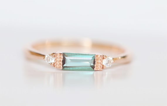 Natural Baguette Alexandrite Ring Alexandrite Wedding Ring | Etsy
