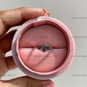 Natural Hexagon Black Rutilated quartz black onyx Wedding Engagement Ring, rutile quartz tourmalinated quartz ring, Anniversary Gifts