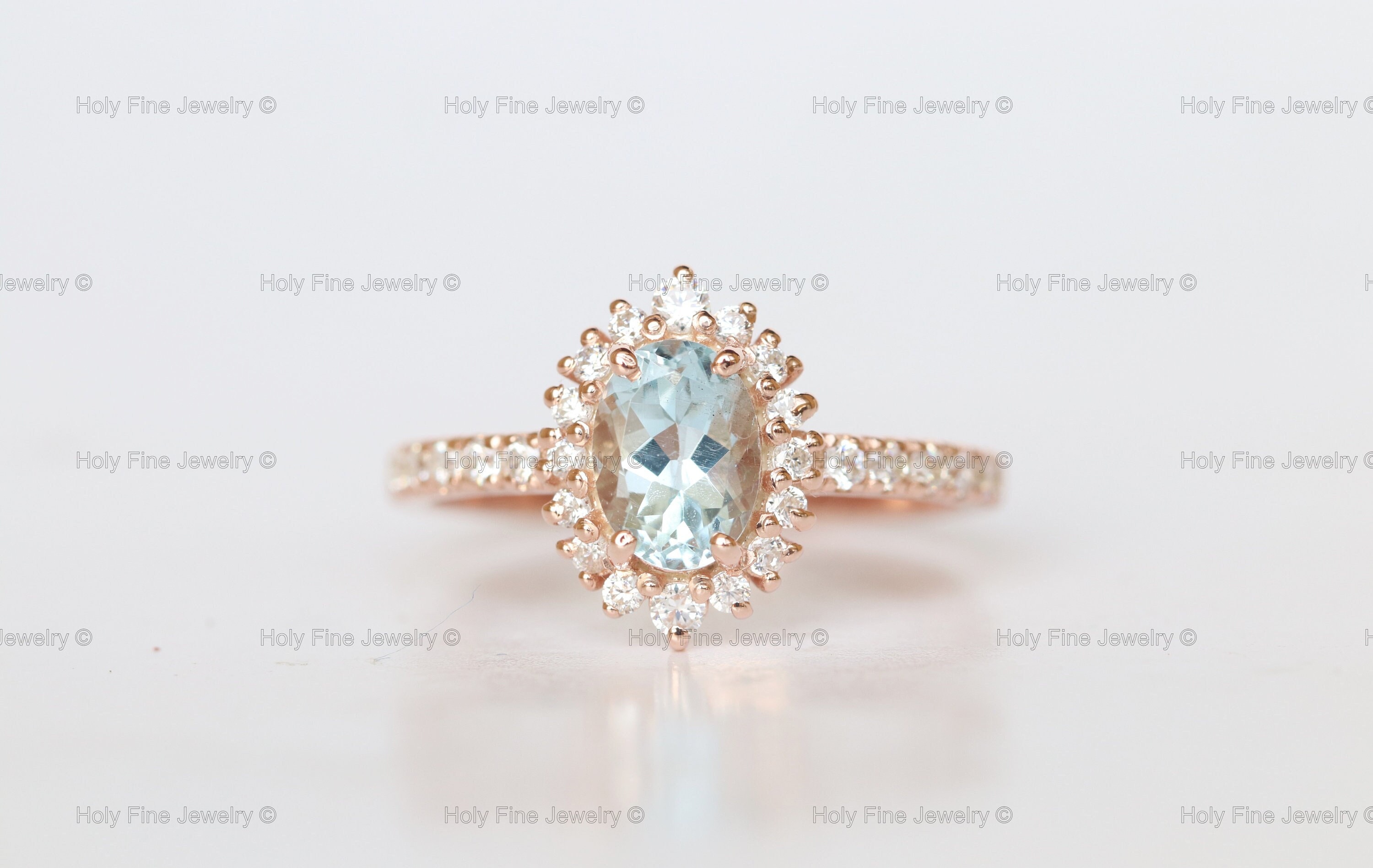 Oval Cut Aquamarine Ring