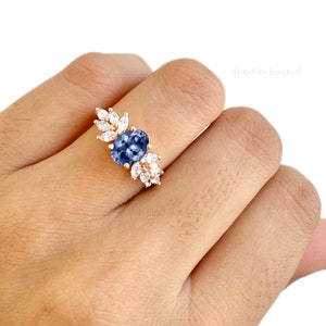 Oval Tanzanite Engagement Ring, Vintage Purple Tanzanite Gemstone Wedding Ring, December Birthstone, Promise Ring For Women, Birthday Gift