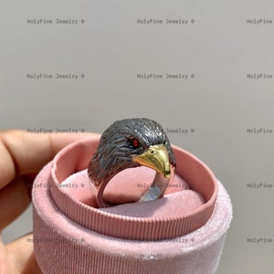 Eagle Head Handmade Sterling Silver Men Ring, Head Eagle Head Ring, Wild Bird Ring, Minimalist Ring, Ring For Men, silver eagle head ring