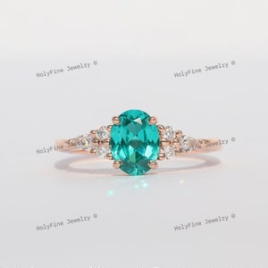 Oval Paraiba Turmalin Verlobungsring, Paraiba Turmalin Versprechensring für Frauen, Oktober Geburtsstein, Neon Türkis Teal Edelsteinring
