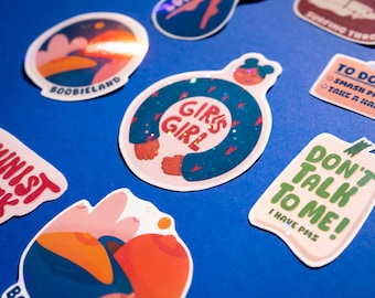 Feminist Sticker Set – 9 beautiful & empowering stickers for self-love and body acceptance