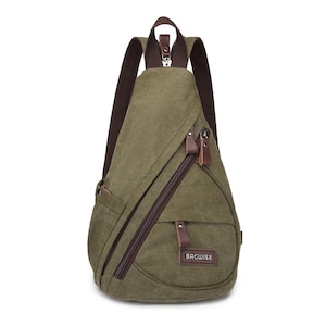 Bagwise® - Backpack - Slingbag - Crossbody bag -Canvas - 10L -Vintage - 1276 Green